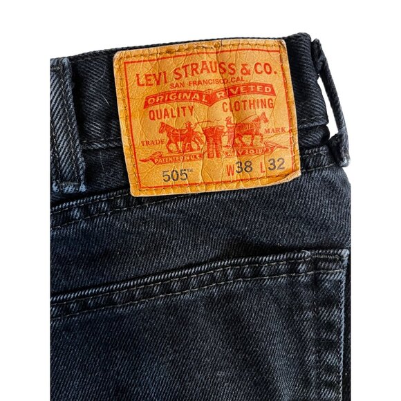 38x32 Levi 505 Black Denim Jeans - Picture 5 of 7